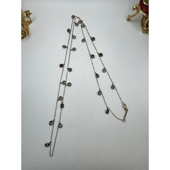 London Manori AB Cristal Chain Necklace Gold Tone Sterling Silver 925 Pretty - Picture 10 of 10